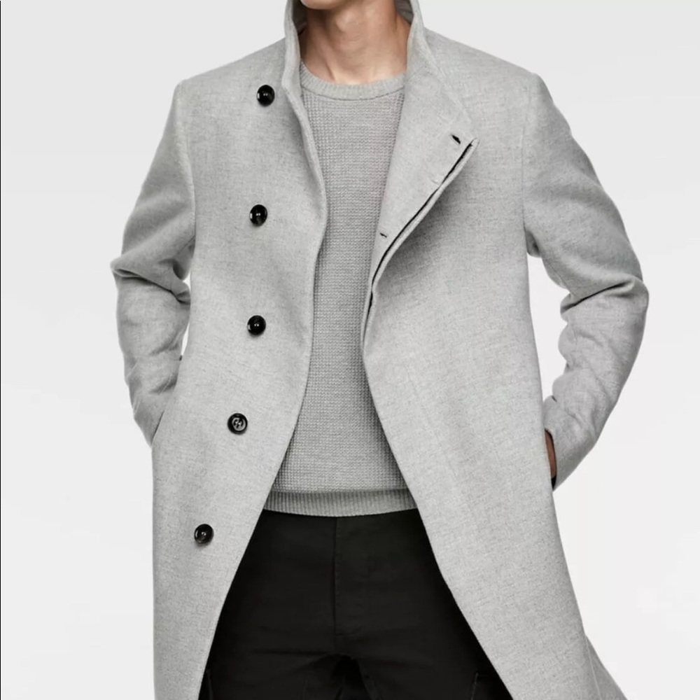 SOLD🚫 ZARA MAN ASYMMETRICAL COLLAR COAT (5784/630